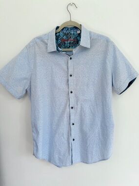 Robert Graham Button Up Shirt in Light Blue Paisley